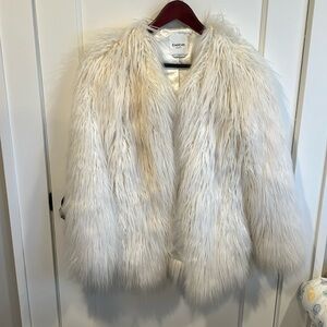 Bebe faux lamb fur coat white